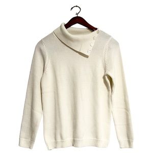Serengeti Split Button Knit Turtleneck Size Small